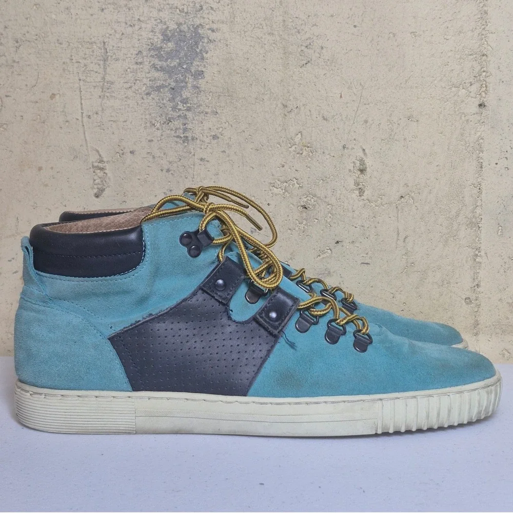 KG Kurt Geiger High Top Sneakers Mens 43 (US 10.5) Blue Suede Leather